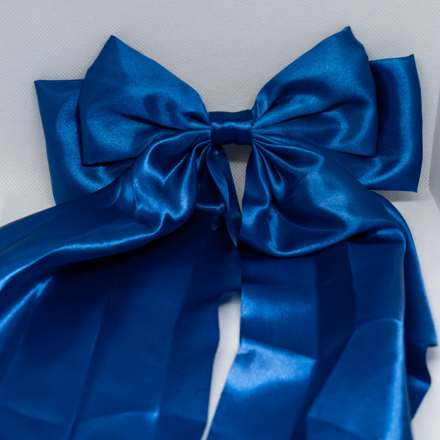 Blue Satin Hair Bow