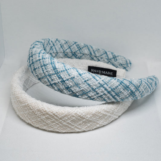 Shiny White and Blue Headband