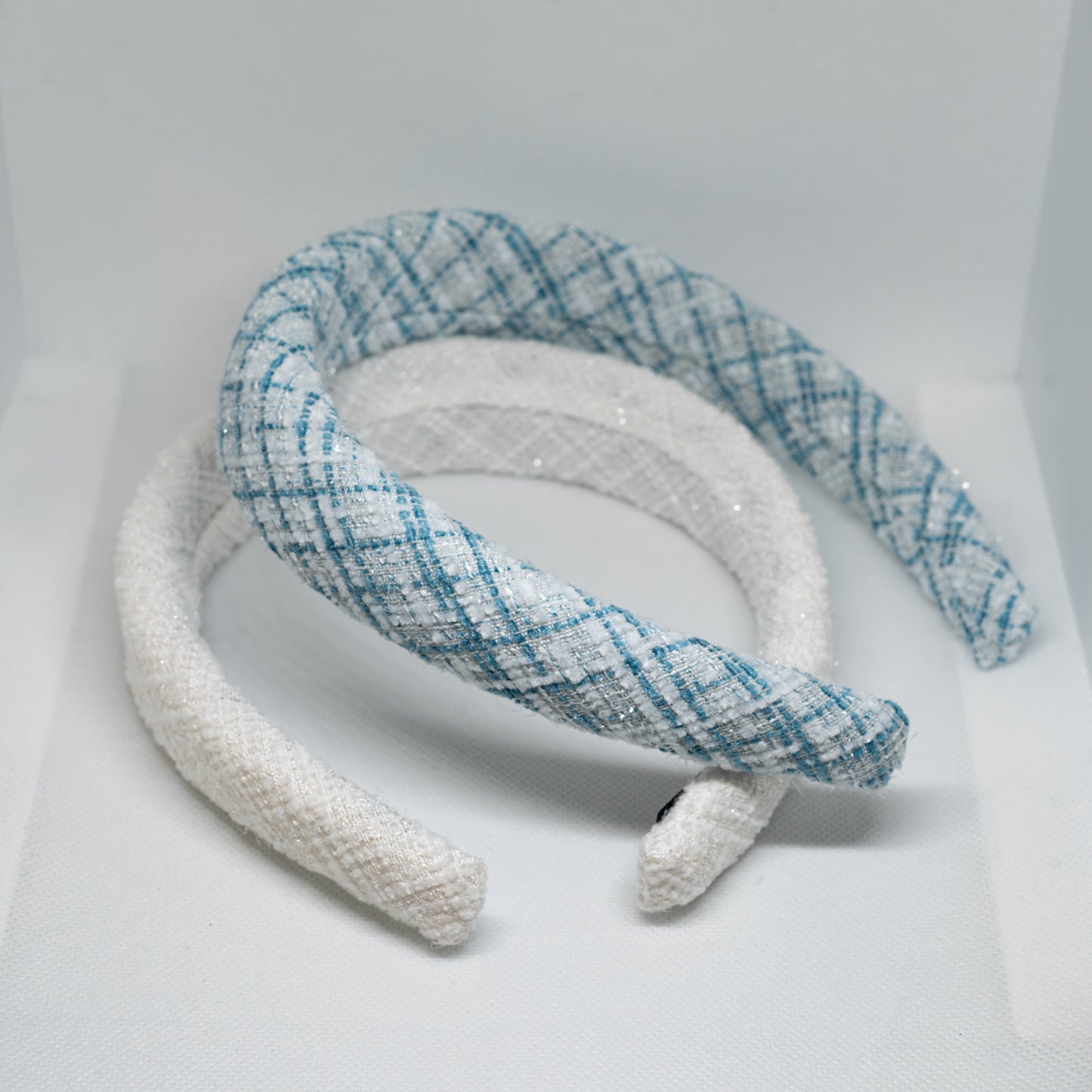 Shiny White and Blue Headband