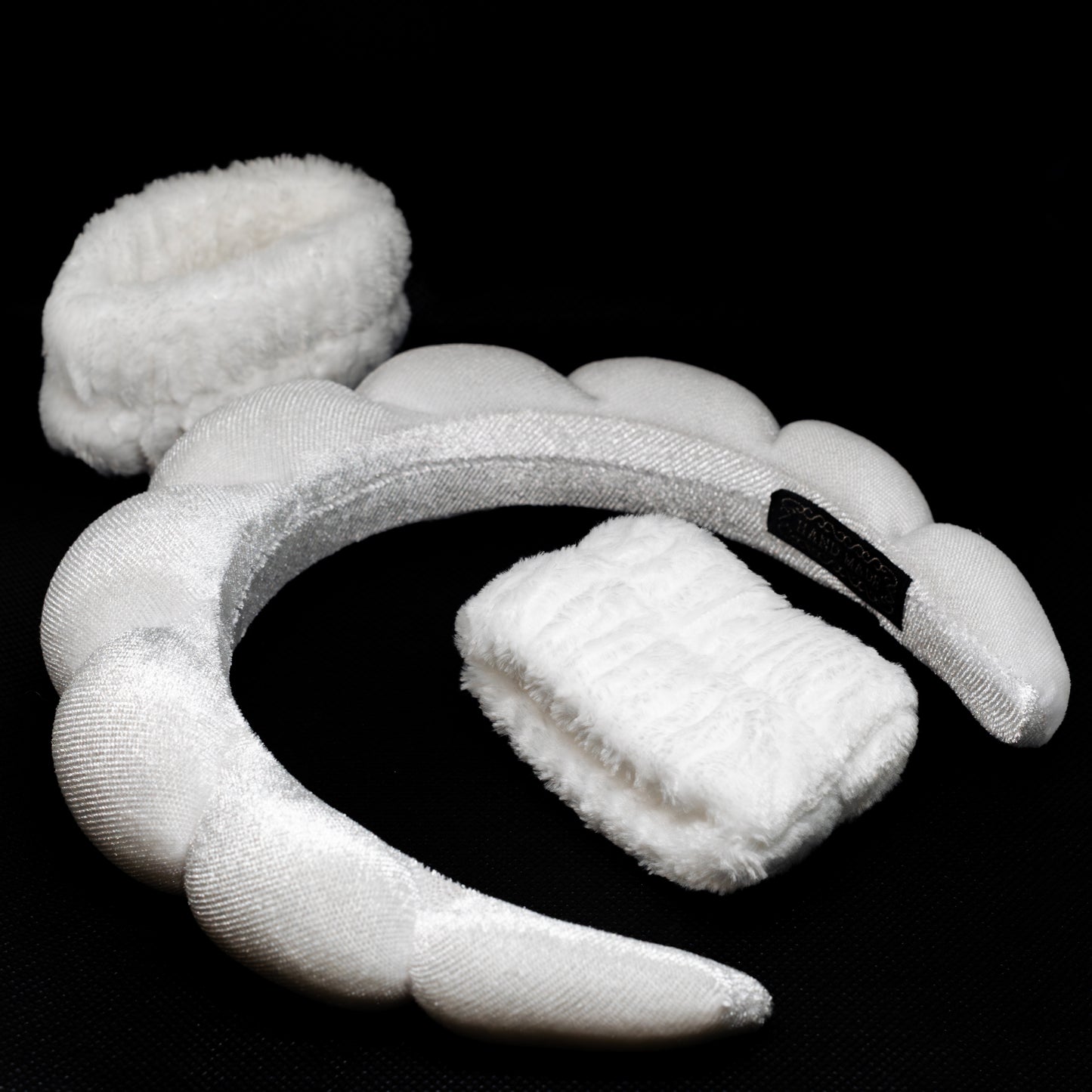 Bath Headband and Water Stopper Wristband White